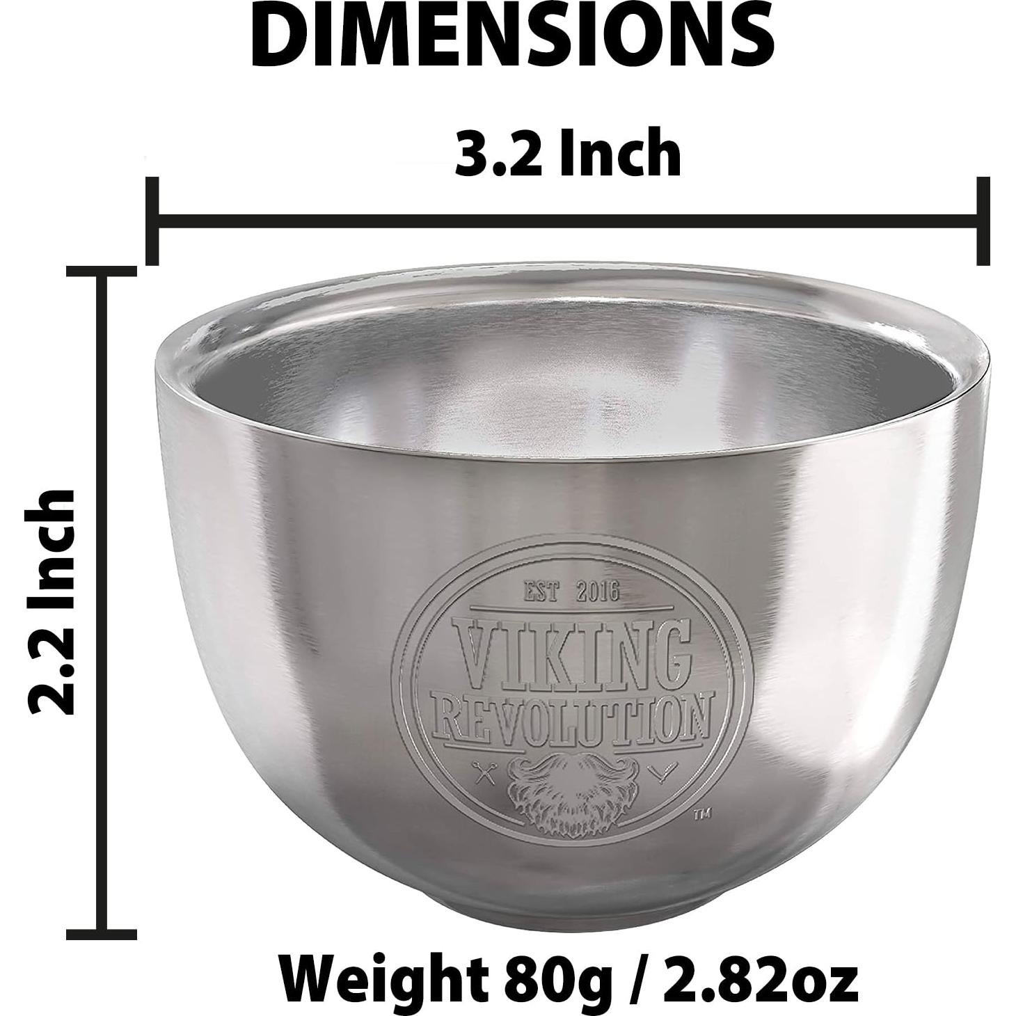 Tazón de Afeitar Acero Inoxidable Viking Revolution 8.13 cm