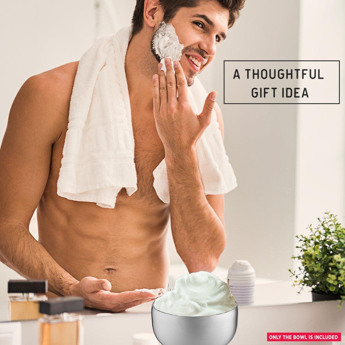 Tazón de Afeitar de Acero Inoxidable Perfecto 9.4cm - Duradero