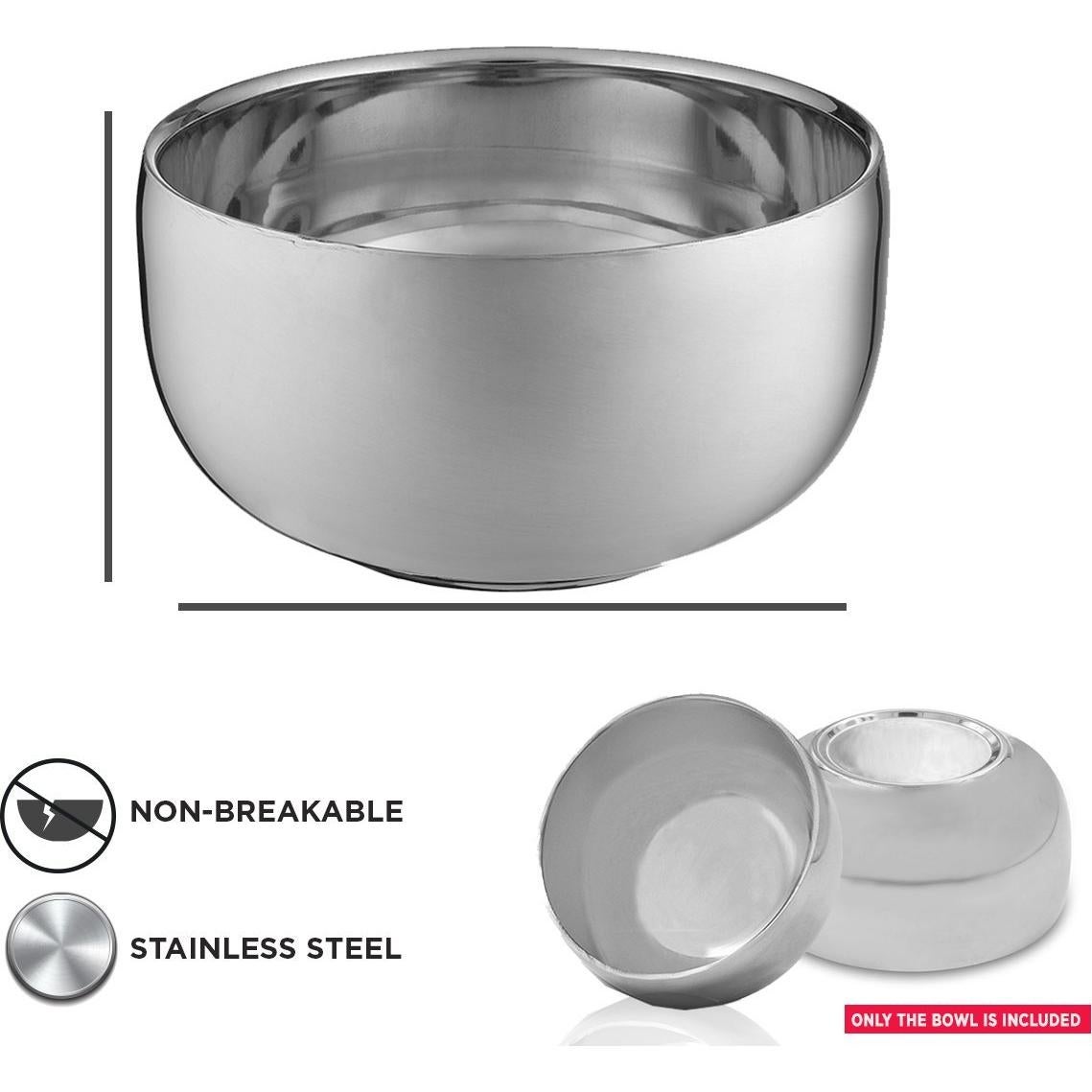 Tazón de Afeitar de Acero Inoxidable Perfecto 9.4cm - Duradero