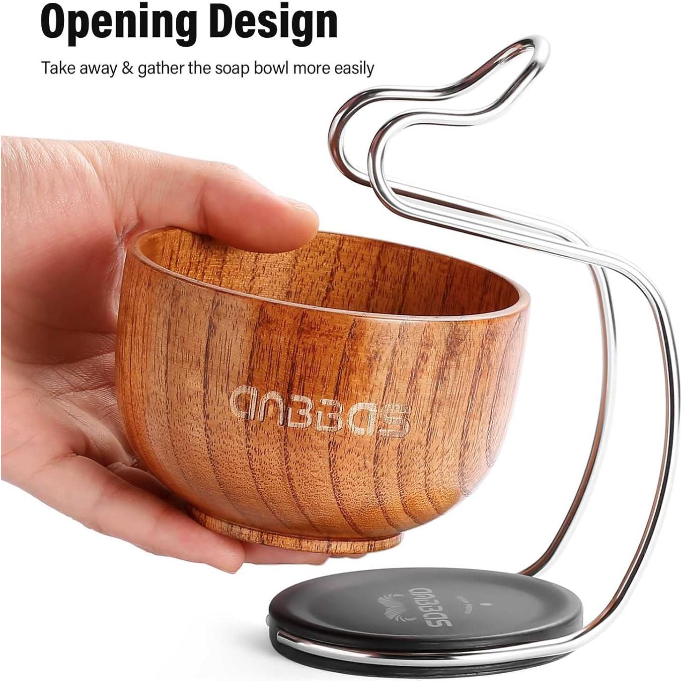 Brocha de Afeitar Anbbas de Tejón con Mango de Madera y Jabón 100g