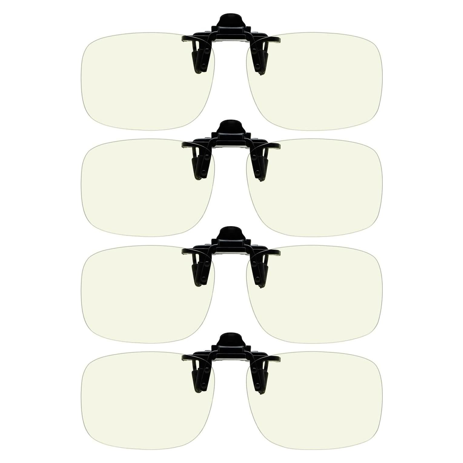 Eyekepper 4 Pack Flip-up Clip-On Sunglasses 59x39 MM Metal Wear Over Glasses