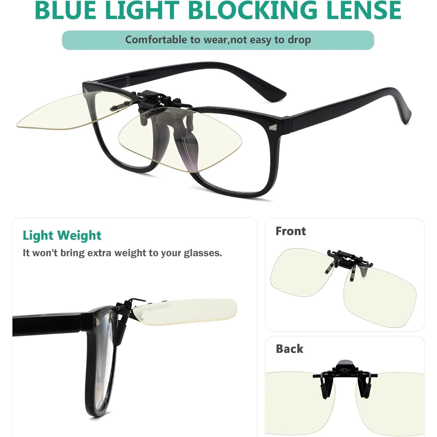 Eyekepper 4 Pack Flip-up Clip-On Sunglasses 59x39 MM Metal Wear Over Glasses