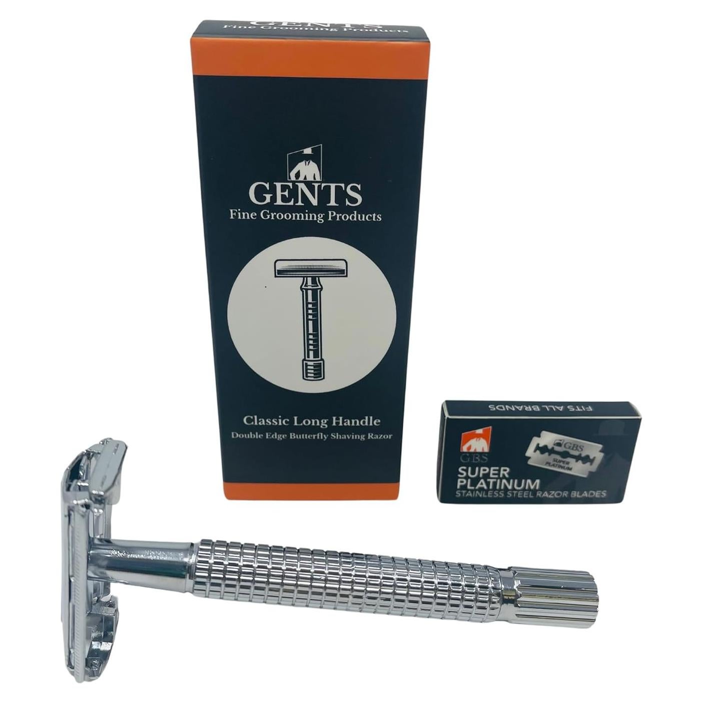 Maquinilla de Afeitar Clásica G.B.S Doble Cuchilla Mango Largo