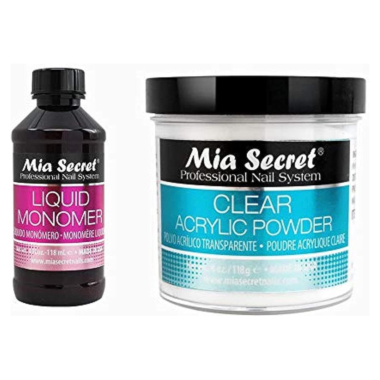 Kit de Uñas Acrílicas MIA SECRET 118ml Monómero y Polvo