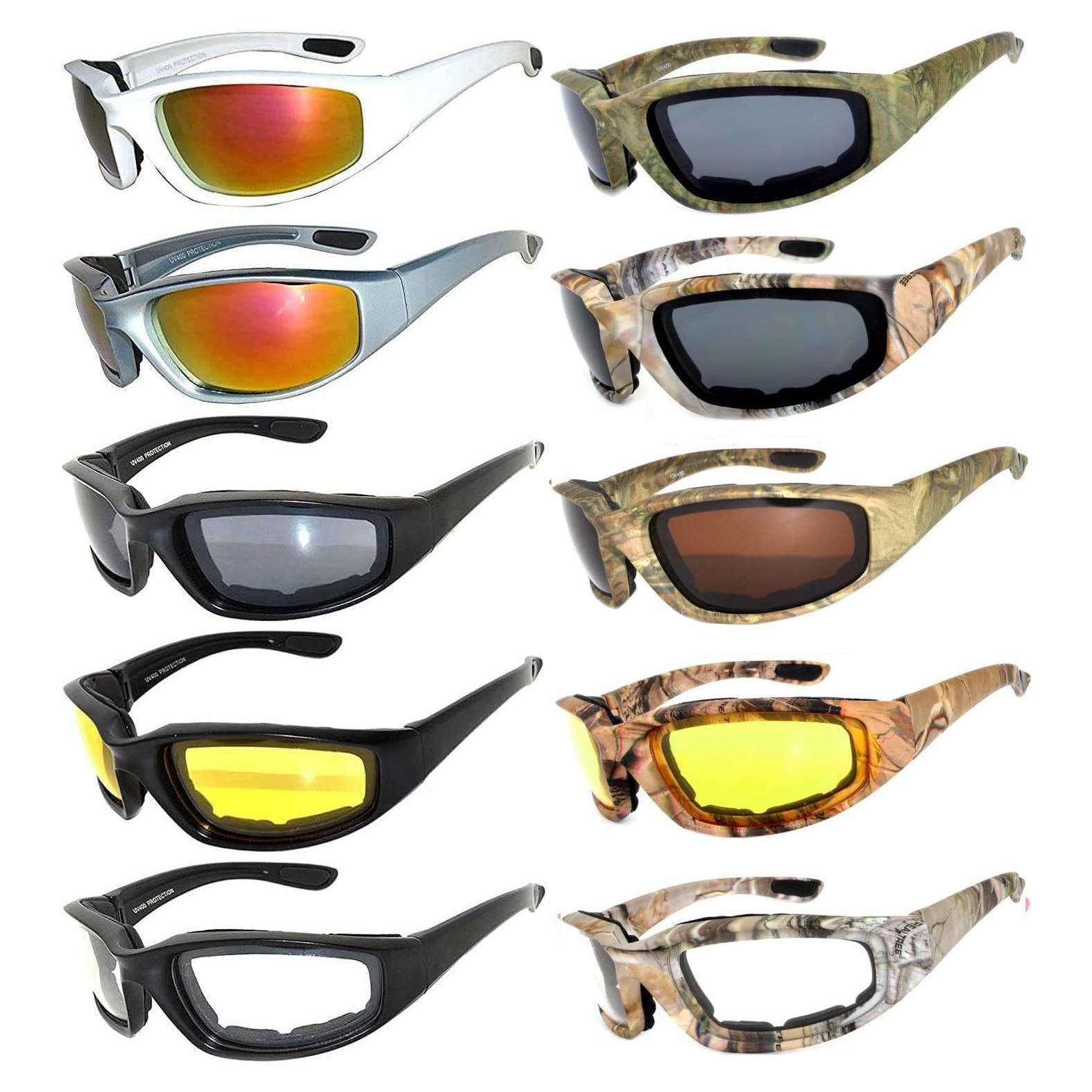 Gafas de sol deportivas UV400 para motocicleta - Paquete 10