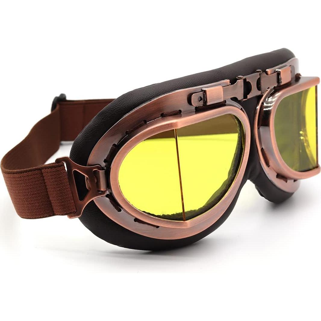 Gafas de piloto vintage Kucehiup UV protección amarillas