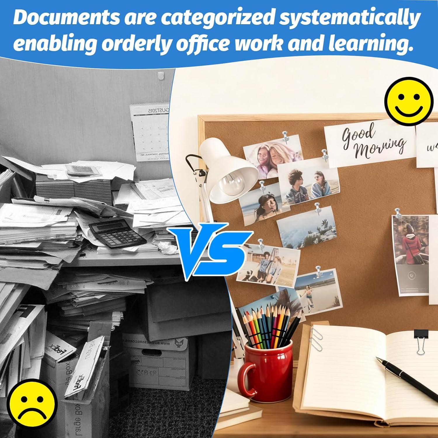 Juego de Clips y Sujetapapeles AolinEra 500 PCS Metal Negro