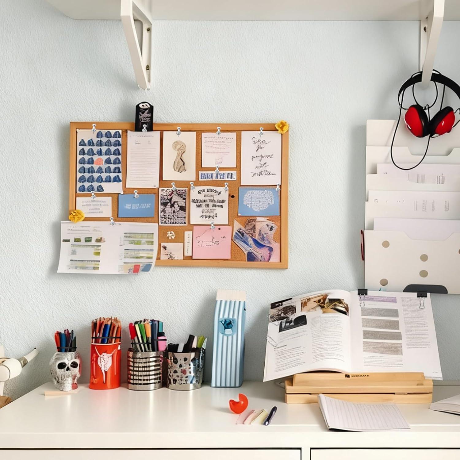 Juego de Clips y Sujetapapeles AolinEra 500 PCS Metal Negro