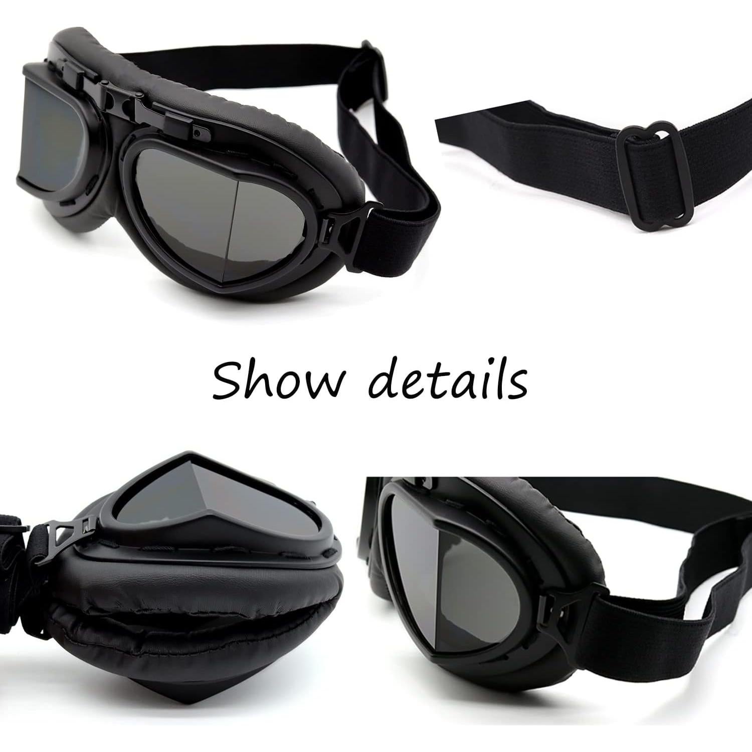 Gafas de piloto vintage Kucehiup UV protección plegables