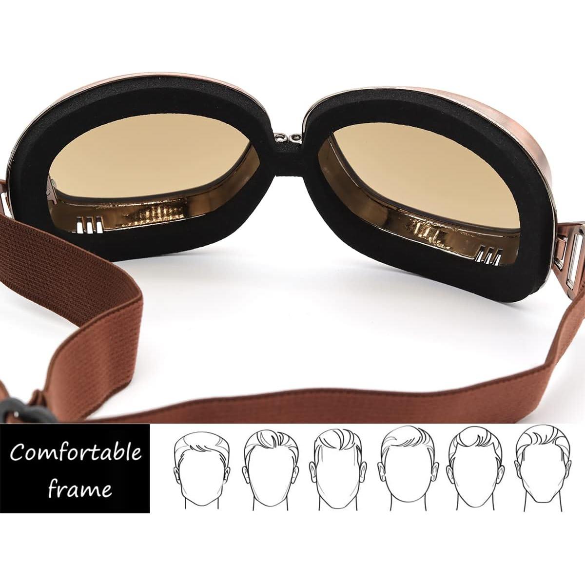 Gafas de piloto vintage Kucehiup UV protección y plegables