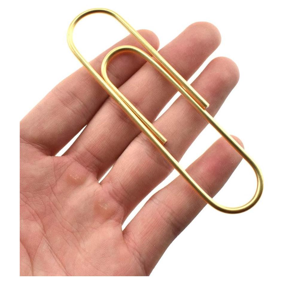 Clips de Papel HAHIYO Gigante Dorado 10.16 cm 14 Paquete