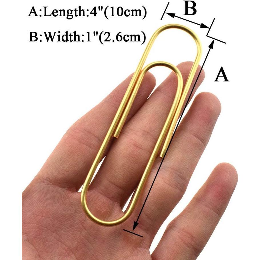 Clips de Papel HAHIYO Gigante Dorado 10.16 cm 14 Paquete