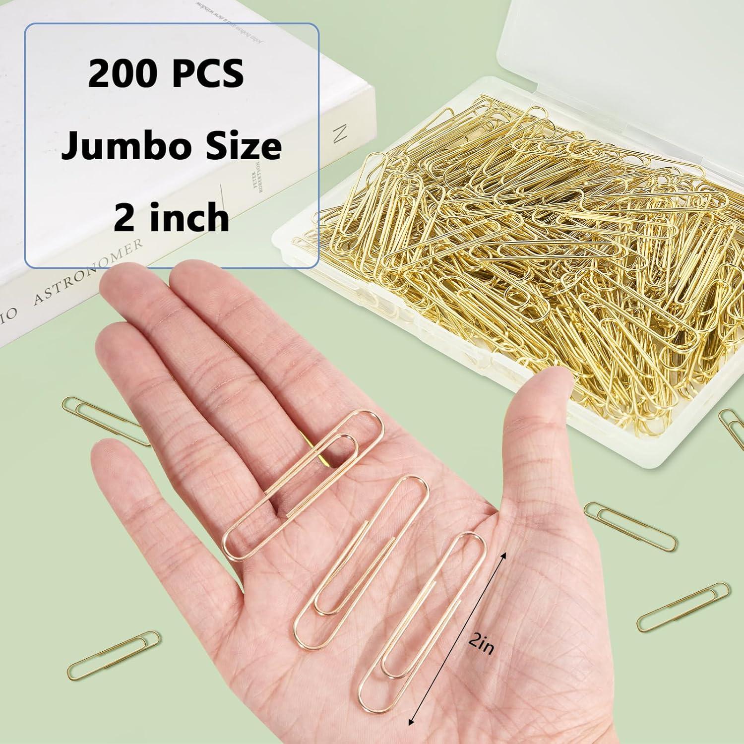 Clips de Papel Jumbo DANRONG 200pcs 5.08cm Dorado Acero Inoxidable