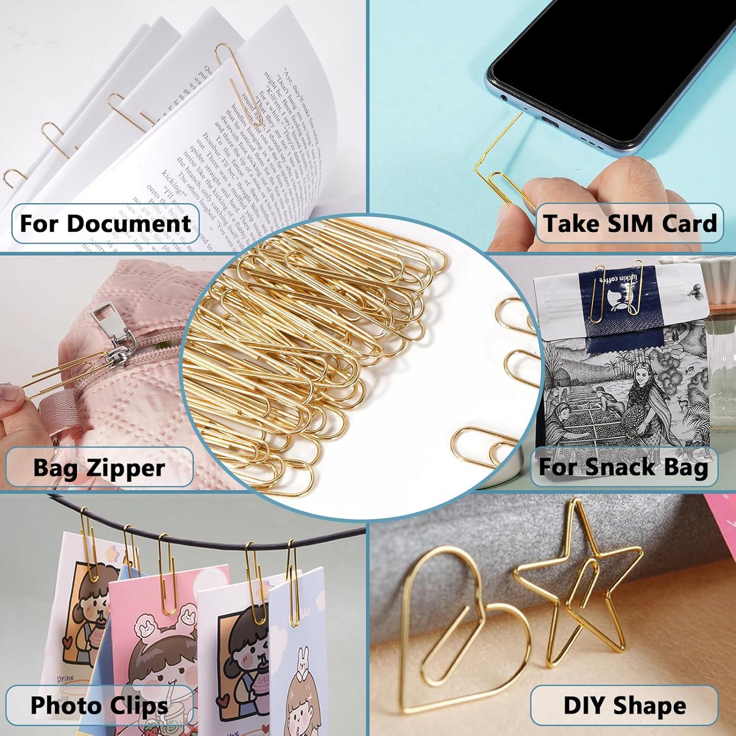 Clips de Papel Jumbo DANRONG 200pcs 5.08cm Dorado Acero Inoxidable