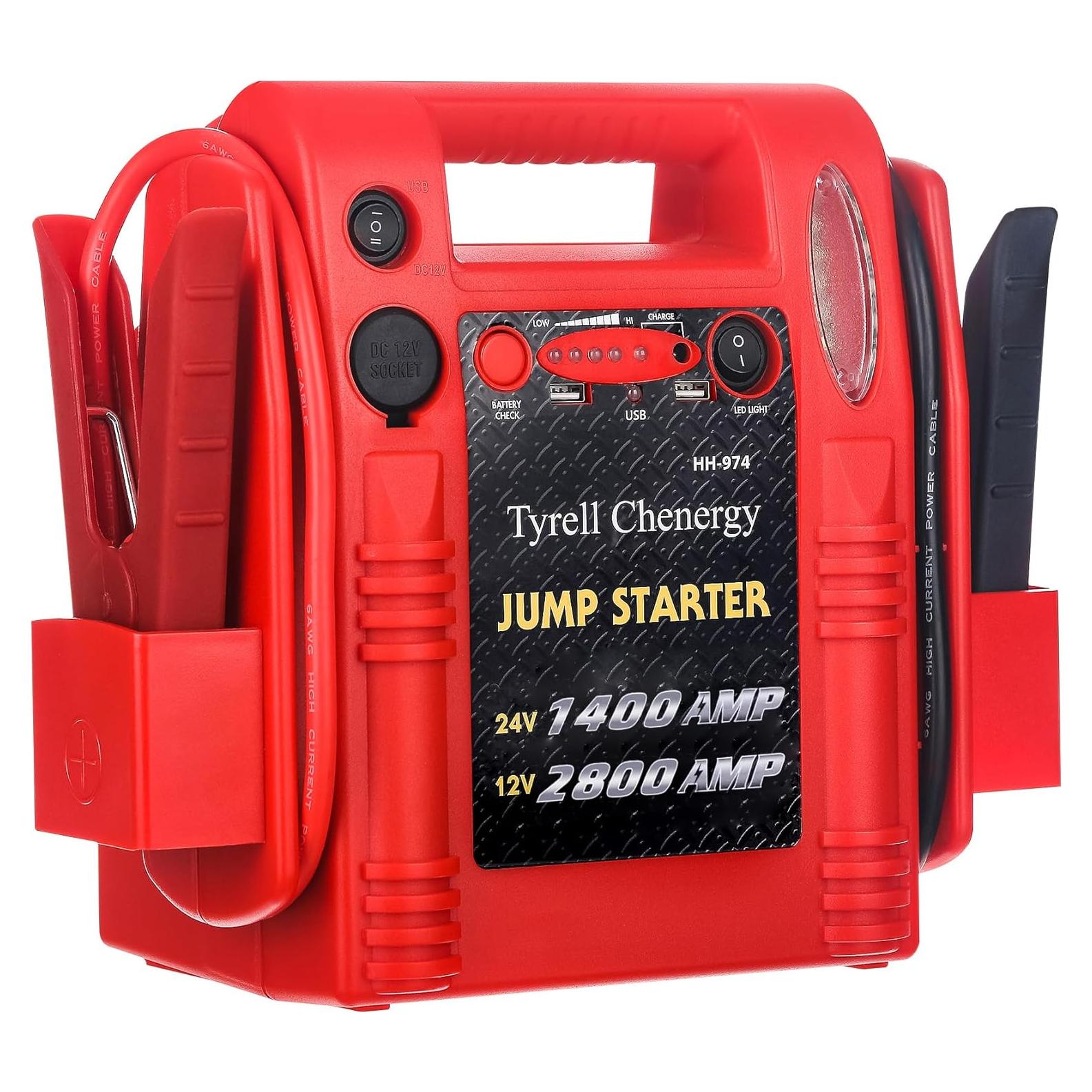 Arrancador de Salto Tyrell Chenergy HH974 2800A 12V/24V USB