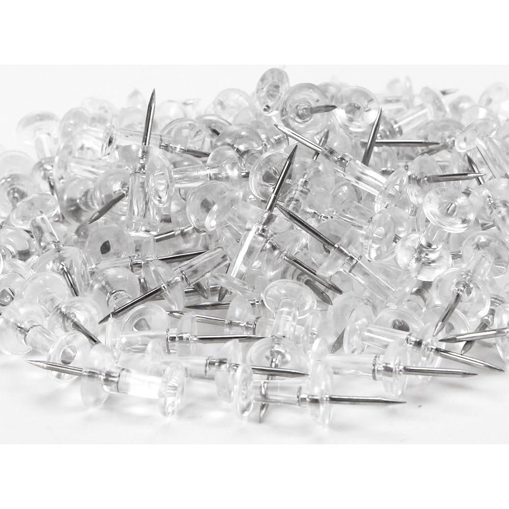 Clavos de Empuje Yalis 600 Piezas Transparentes Punta Acero