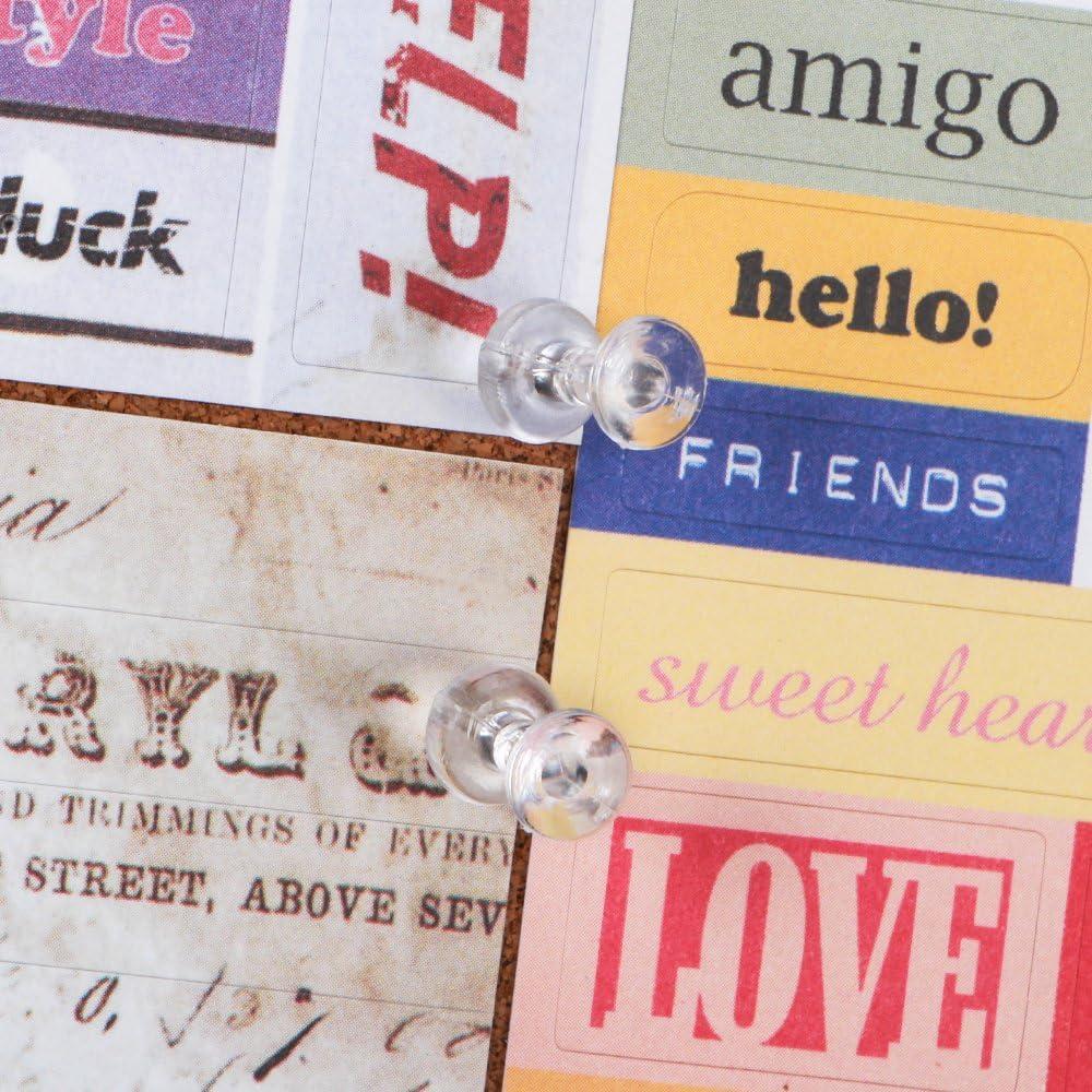 Clavos de Empuje Yalis 600 Piezas Transparentes Punta Acero