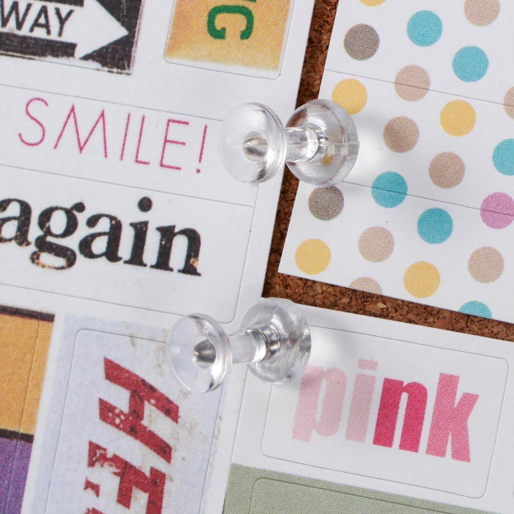 Clavos de Empuje Yalis 600 Piezas Transparentes Punta Acero