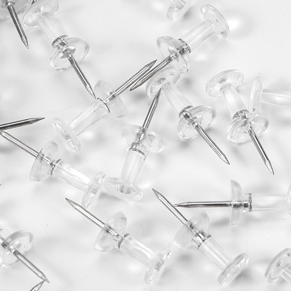 Clavos de Empuje Yalis 600 Piezas Transparentes Punta Acero