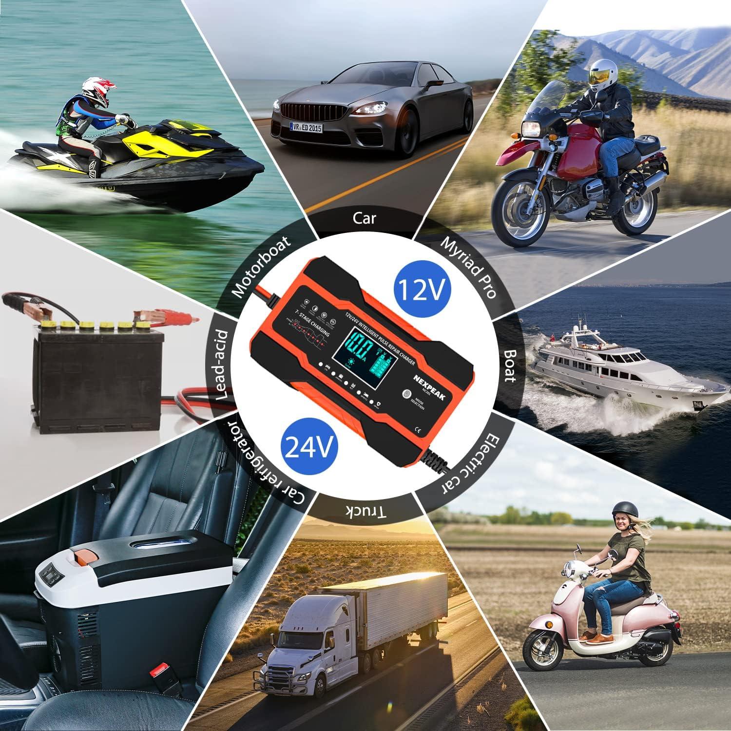 Cargador de Batería NEXPEAK NC201 10A 12V 24V Inteligente