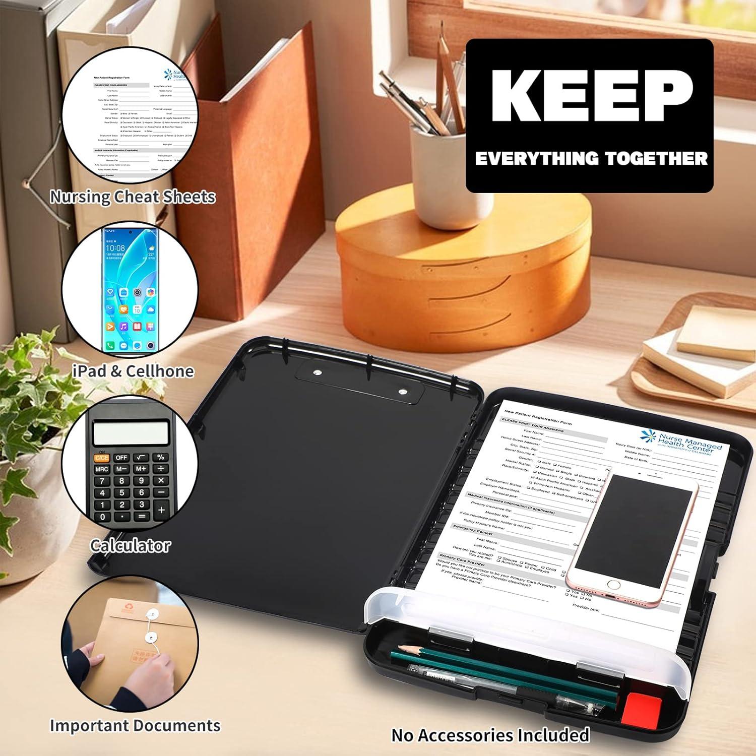 Portapapeles de Almacenamiento YEAHVIY Negro 35.1x24.5 cm