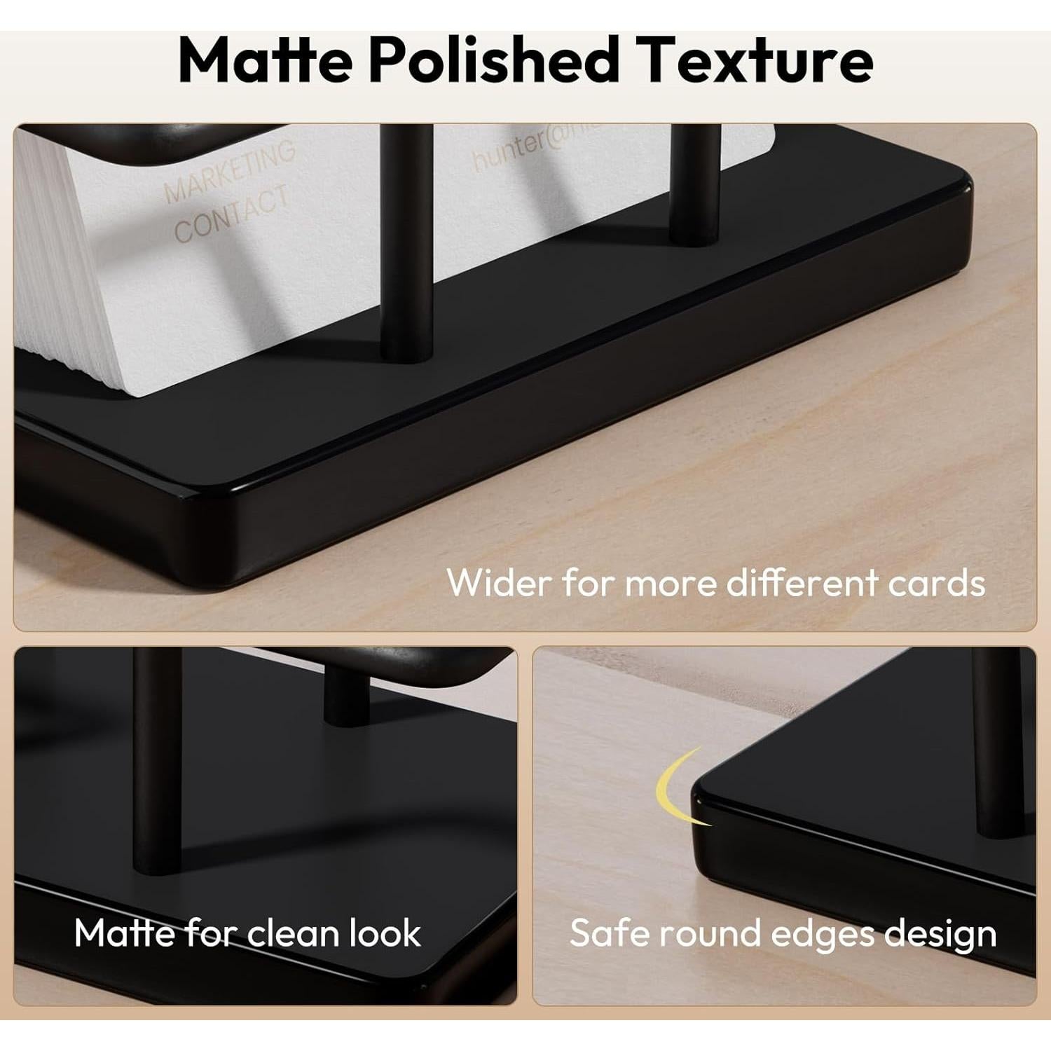 Soporte de Tarjetas de Visita NIUBEE Acrílico Negro 2pack