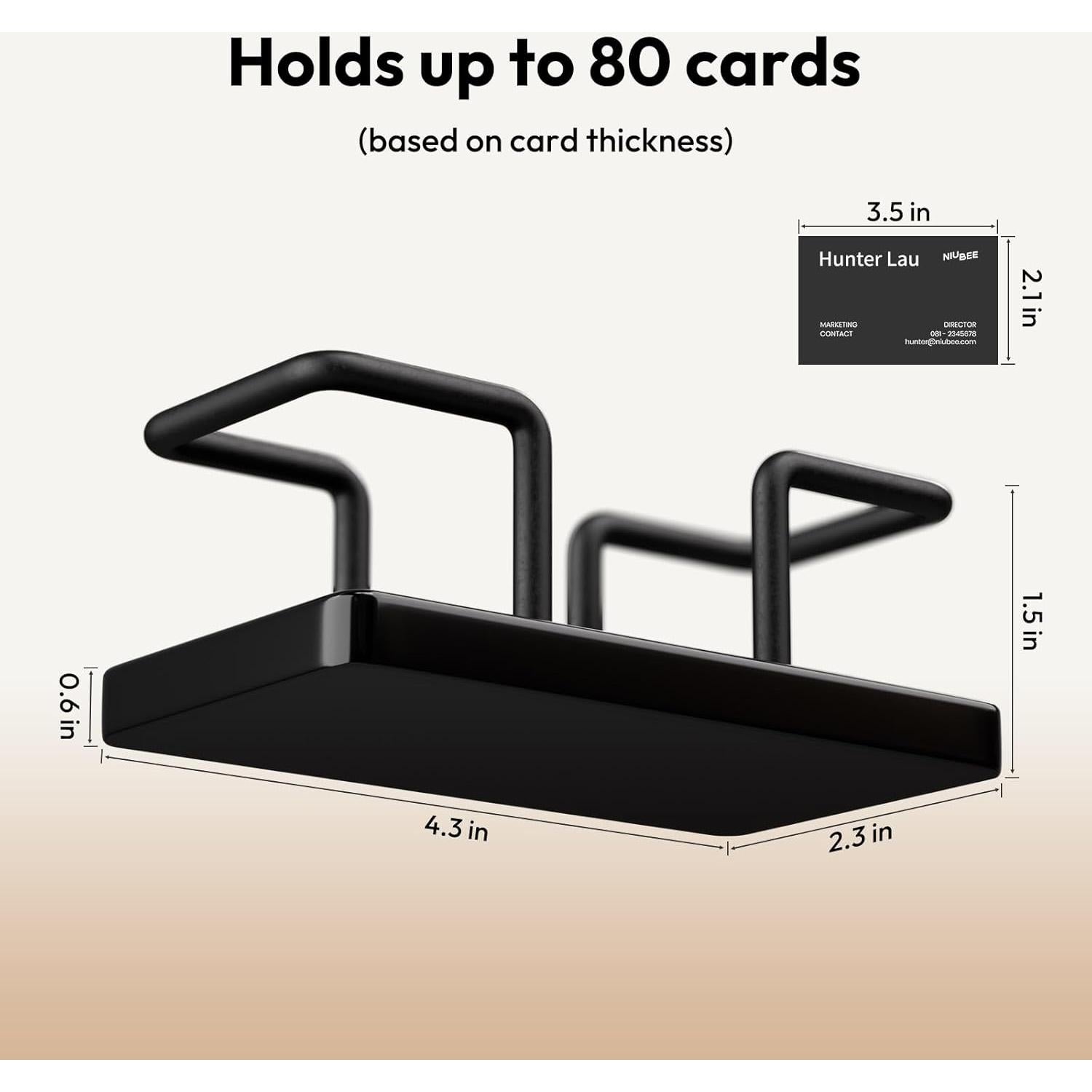 Soporte de Tarjetas de Visita NIUBEE Acrílico Negro 2pack