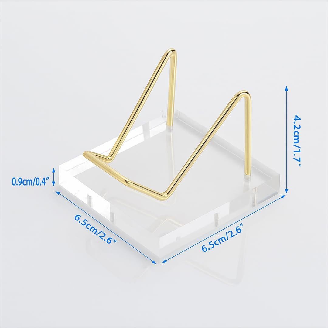 Soporte de Tarjetas de Visita Acrílico Dorado 6.6x6.6 cm
