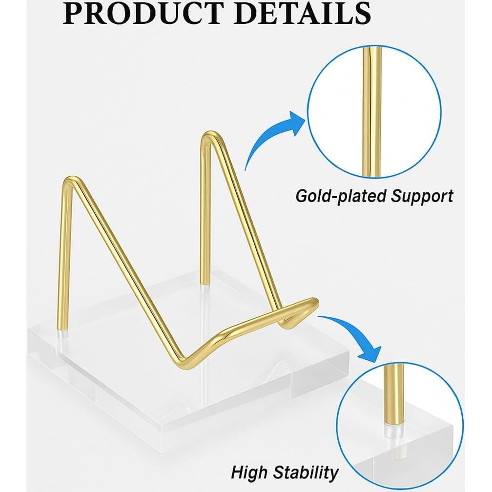 Soporte de Tarjetas de Visita Acrílico Dorado 6.6x6.6 cm