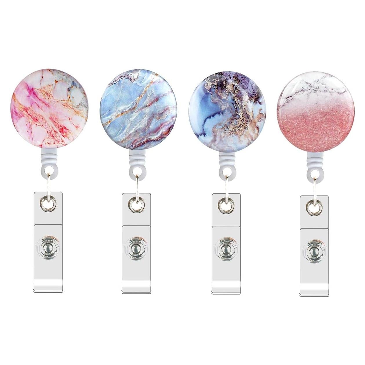 Paquete de 4 Clips de Insignia Retráctiles Yuntop 61cm