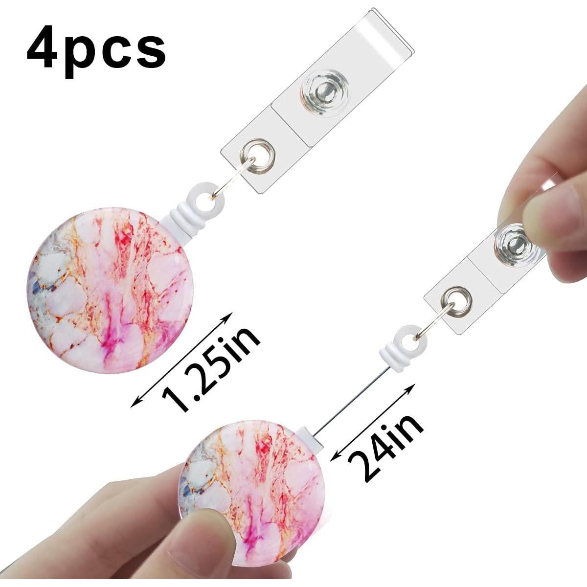 Paquete de 4 Clips de Insignia Retráctiles Yuntop 61cm