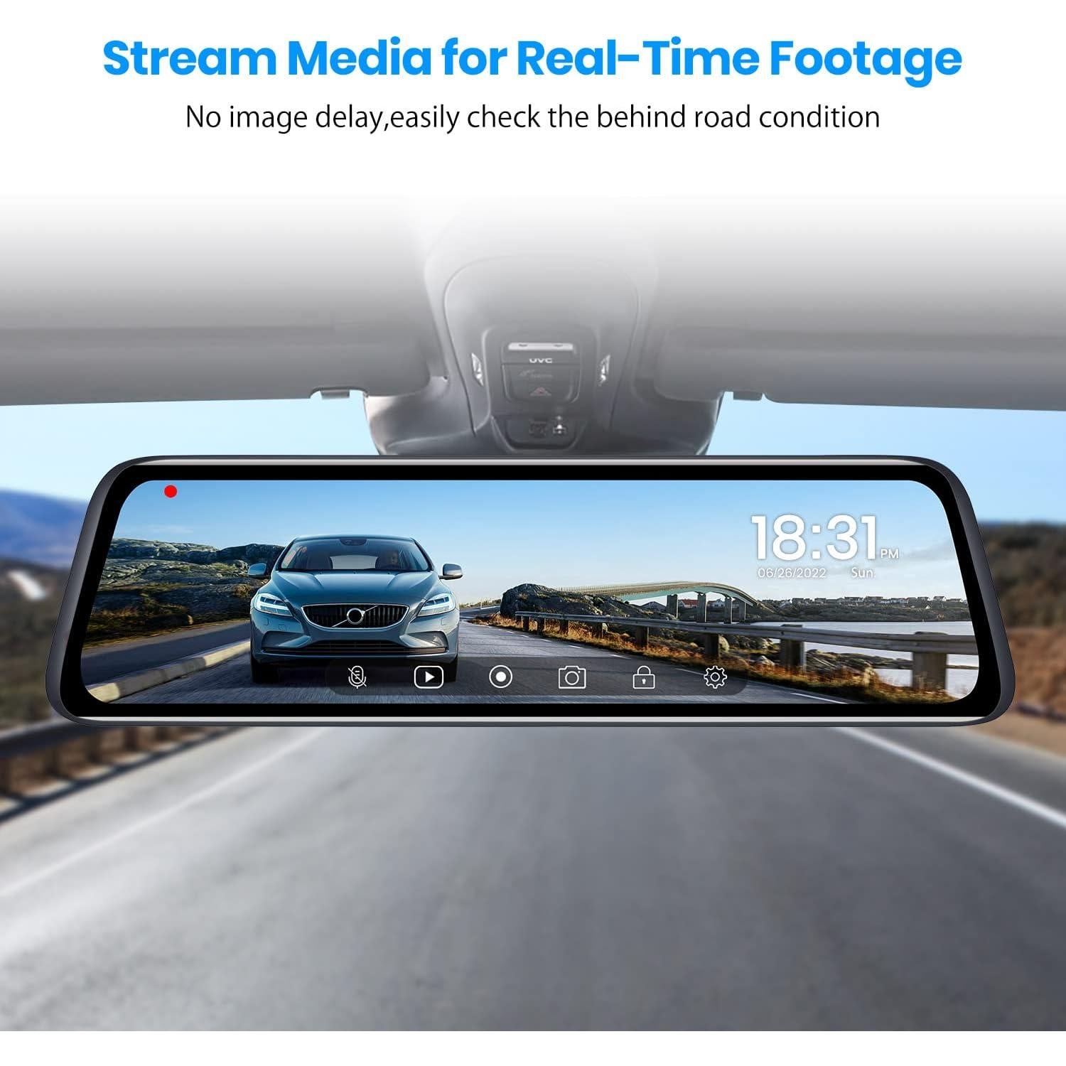 Cámara de Espejo Retrovisor AUTO-VOX T9 9.35" 1080P con Grabación