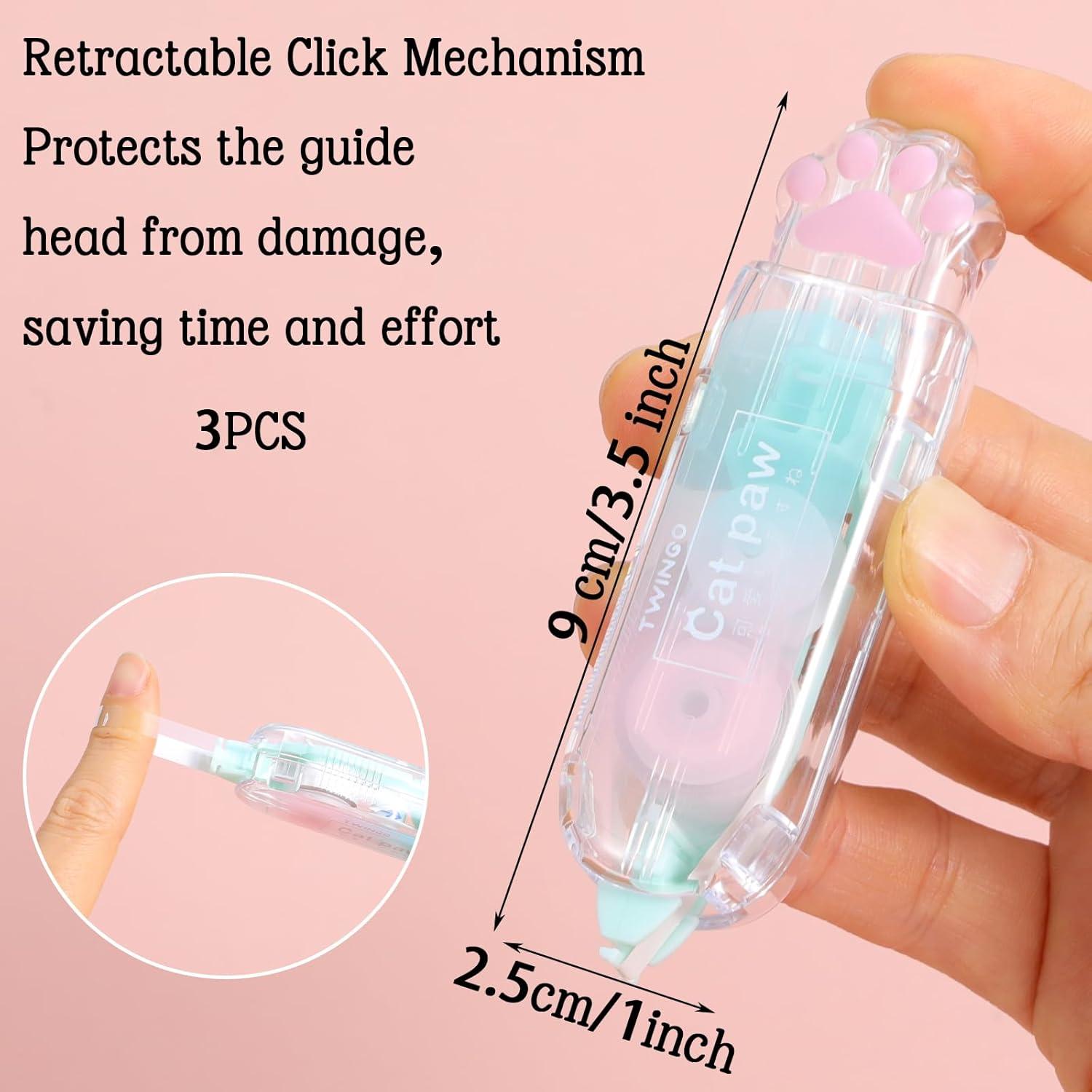 Cinta Correctora Retráctil Piriuuo 3 Pcs 9x2.5cm Colores