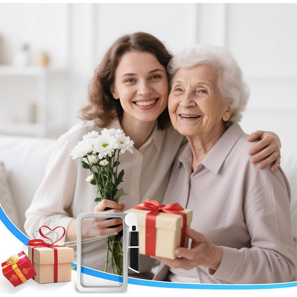 Lupa de lectura 5X SKGXMAGN con luz LED y mango plegable