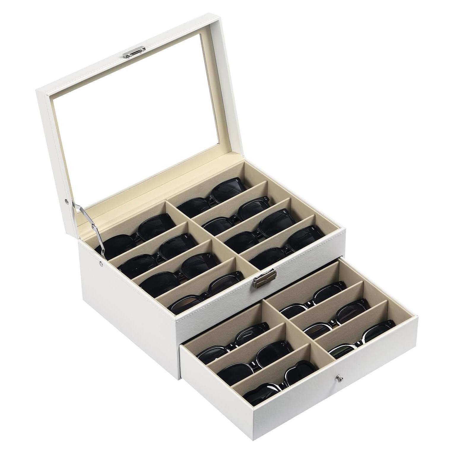 Caja Organizadora AUTOARK para 16 Gafas de Sol Blanca