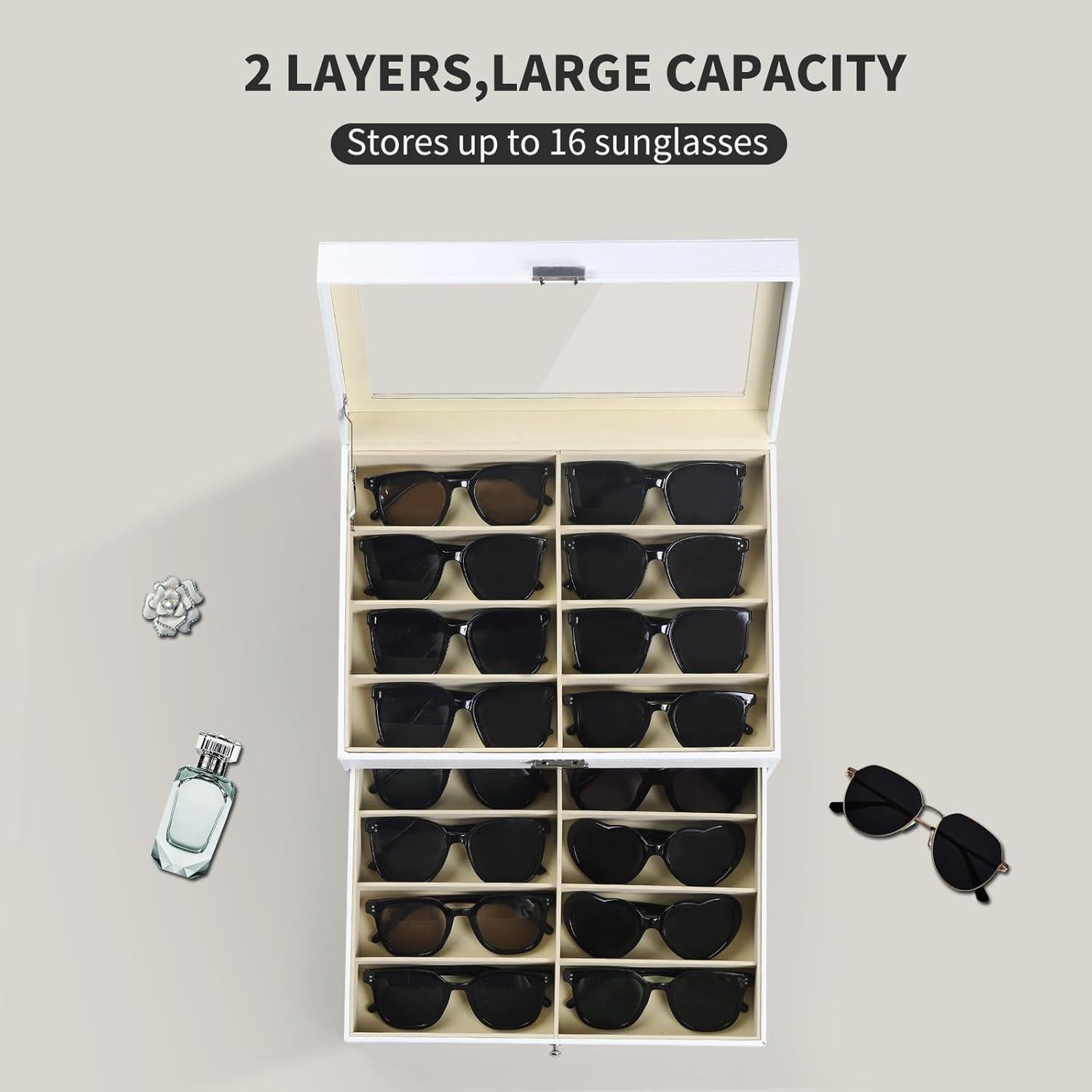 Caja Organizadora AUTOARK para 16 Gafas de Sol Blanca