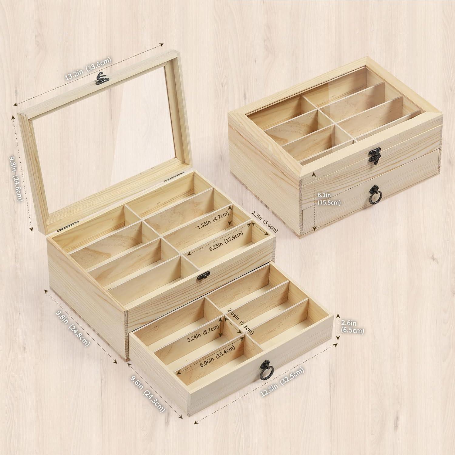 Caja Organizadora de Gafas AUTOARK 16 Compartimentos Madera