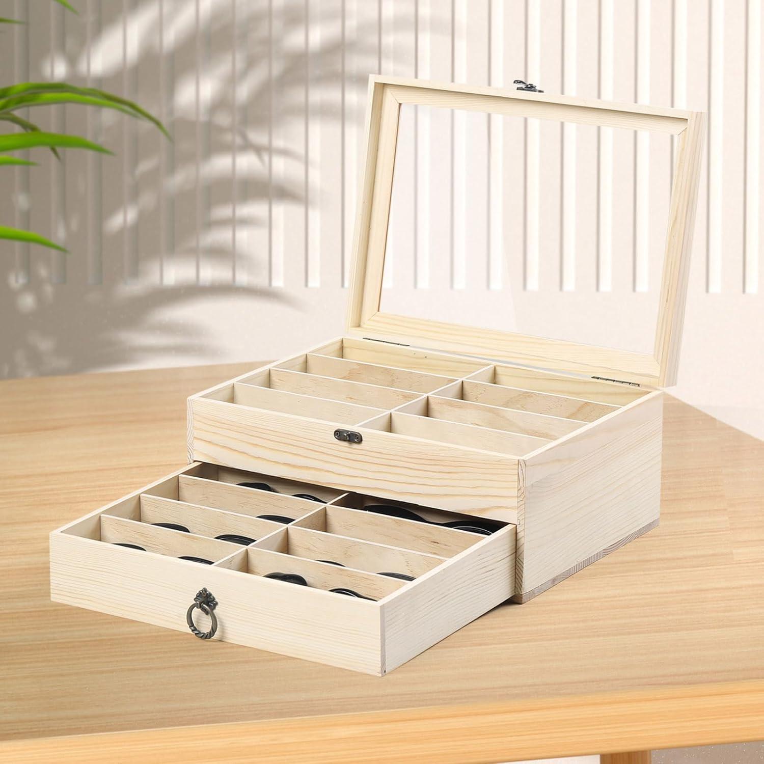 Caja Organizadora de Gafas AUTOARK 16 Compartimentos Madera
