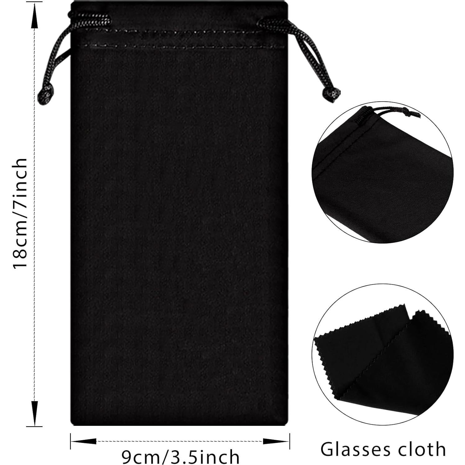 Flutesan 40 Fundas Microfibra para Gafas + 2 Paños Limpieza