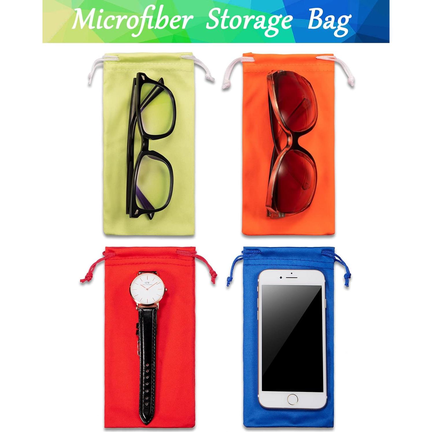 Flutesan 40 Fundas Microfibra para Gafas de Sol + 2 Paños