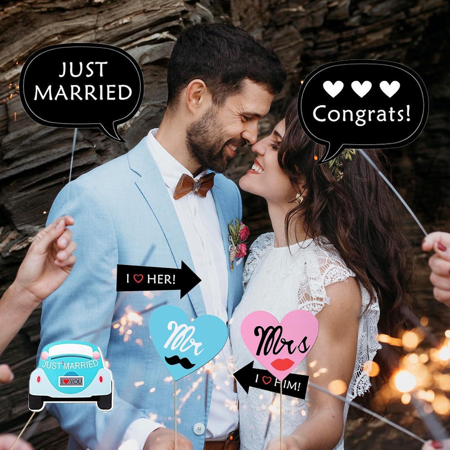 Kit de Accesorios para Photobooth de Boda Kotbs - 52 Piezas