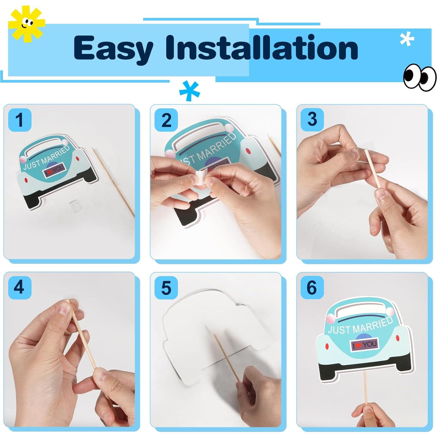 Kit de Accesorios para Photobooth de Boda Kotbs - 52 Piezas