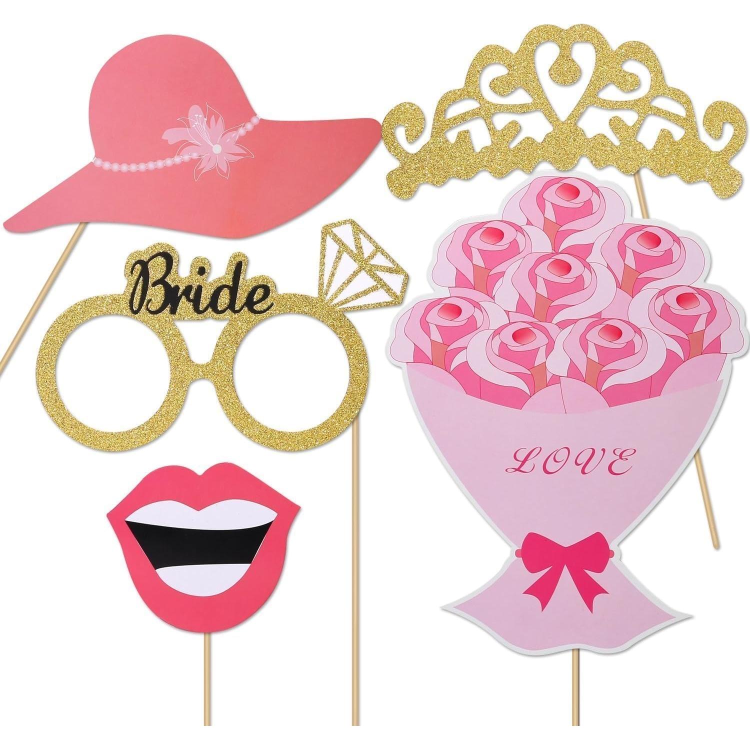 Kit de Accesorios para Photobooth de Boda Kotbs - 52 Piezas