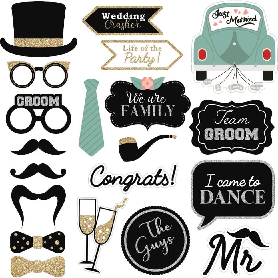 Accesorios Photobooth Boda Ocasión Perfecta 40 Piezas Brillantes