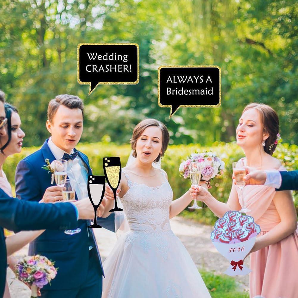 Accesorios para Photobooth de Boda Coppthinktu 52PCS Negros