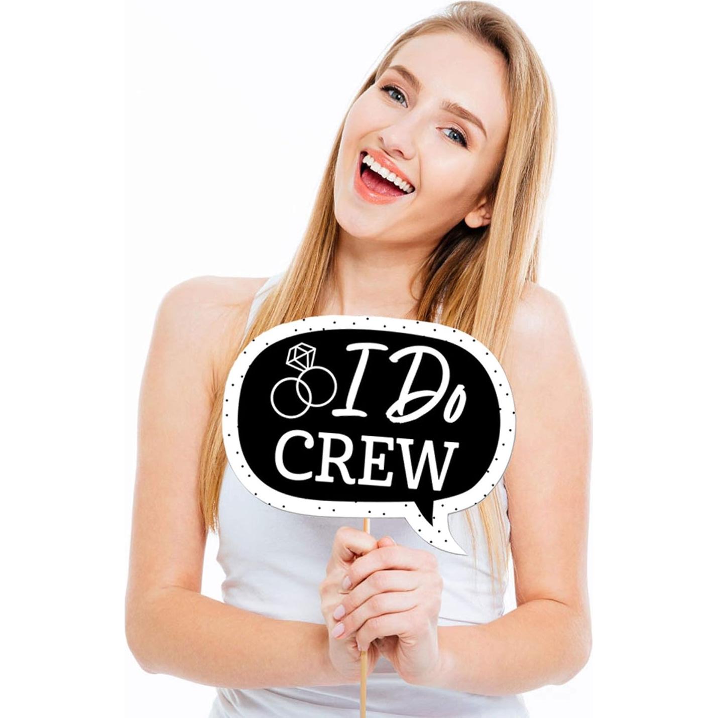 Kit de Accesorios para Photobooth Gran Punto de Felicidad - 10 Piezas en Blanco y Negro