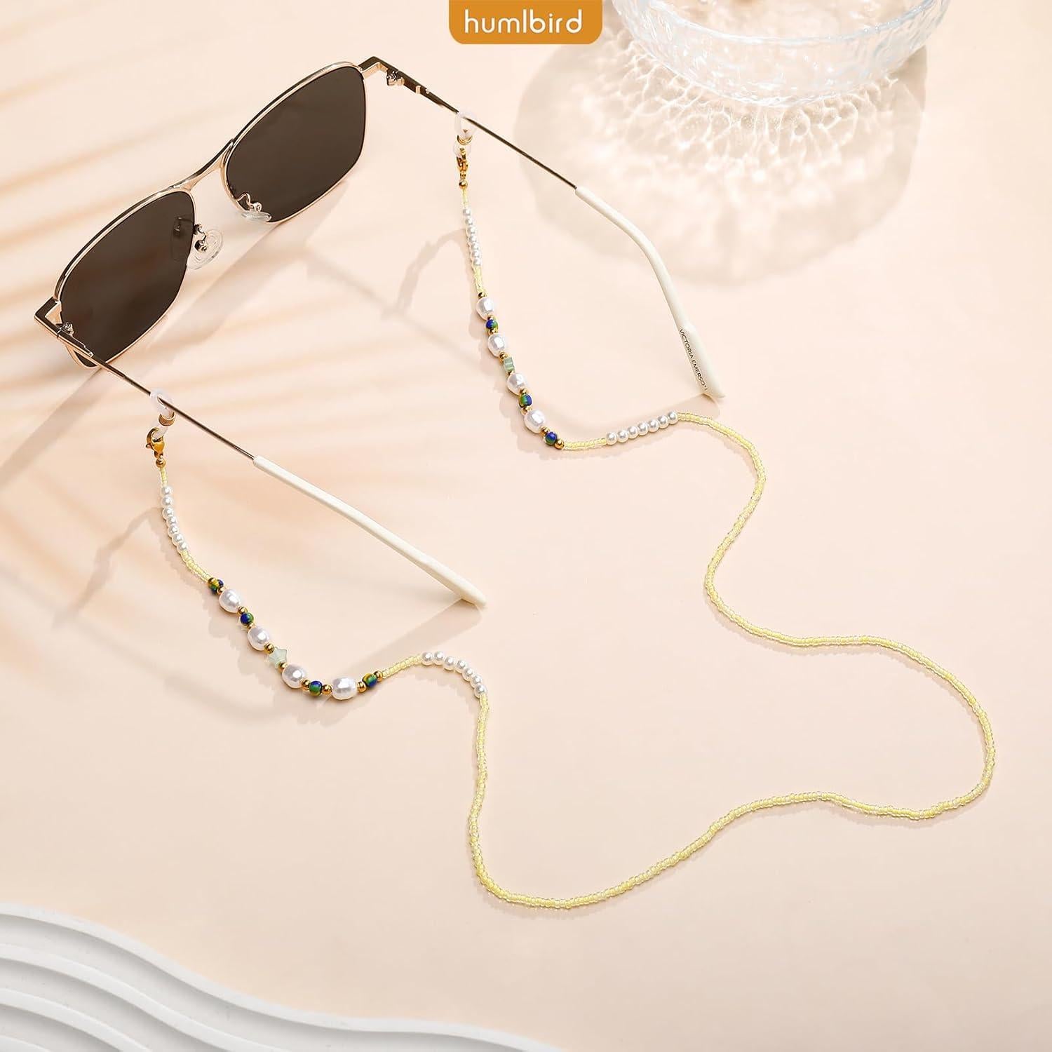 Cadena de Gafas Humlbird para Mujeres Amarillo Perla 76 cm