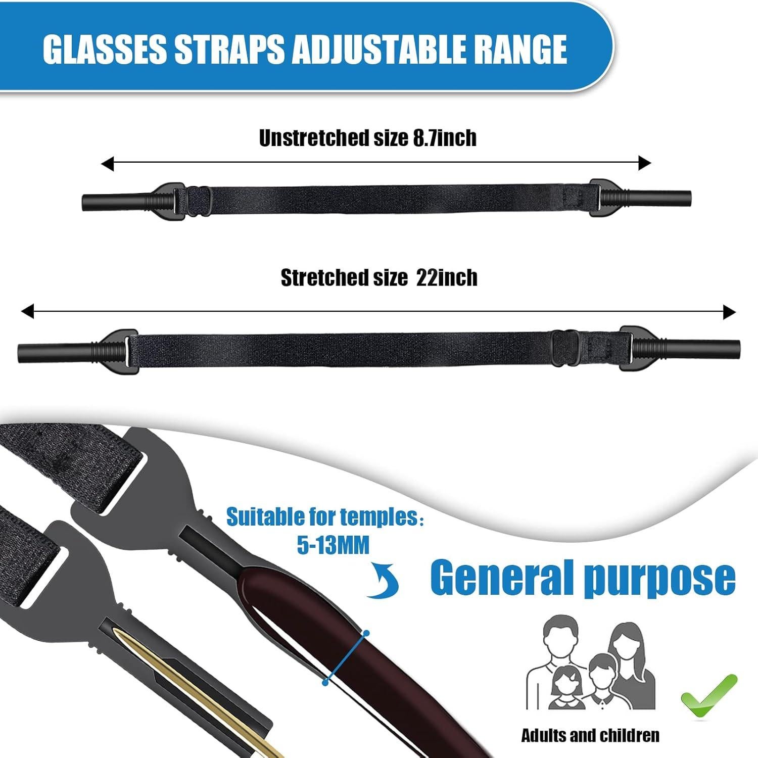 Correa para Gafas 5PCS Ajustable Antideslizante Negra