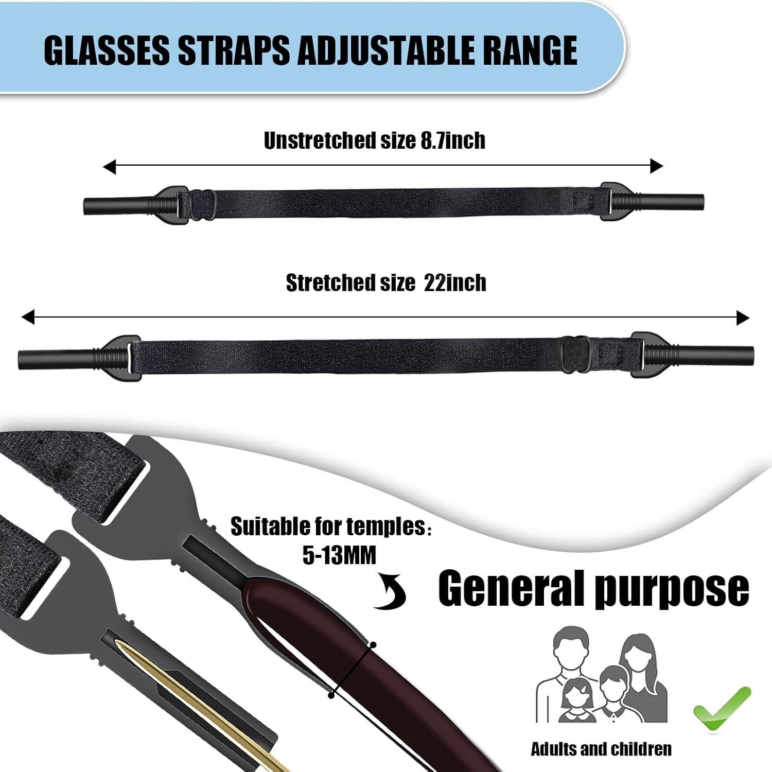 Correa para Gafas 5PCS Ajustable Antideslizante 22,10 cm