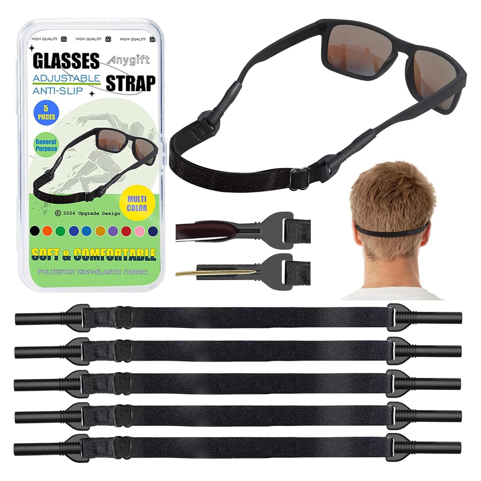 Correa para Gafas Ajustable 5PCS Antideslizante Negra